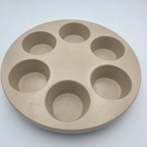 Anchor Hocking Microware Muffin Cupcake Pan PM 447 TI 486 4 Beige Tan 10" Bake